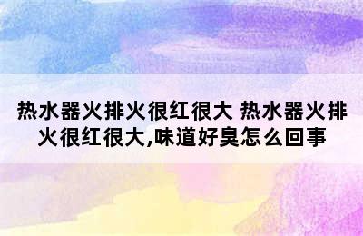 热水器火排火很红很大 热水器火排火很红很大,味道好臭怎么回事